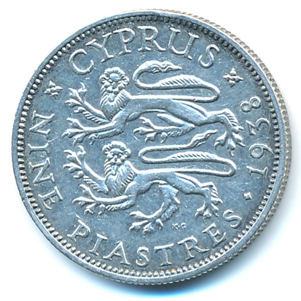Кипр, 9 пиастров (1938 г.)