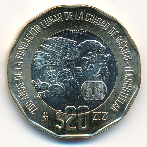 Мексика, 20 песо (2021 г.)