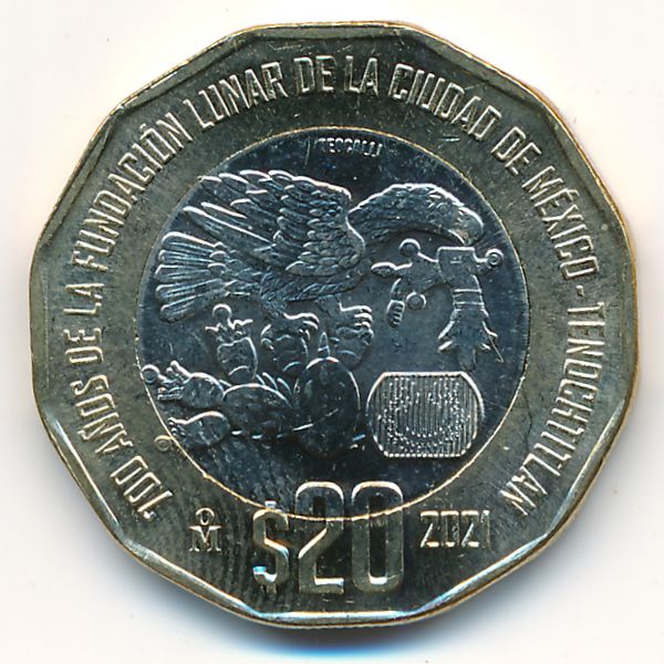 Мексика, 20 песо (2021 г.)