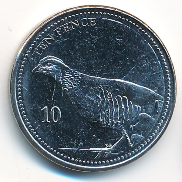 Гибралтар, 10 пенсов (2020 г.)