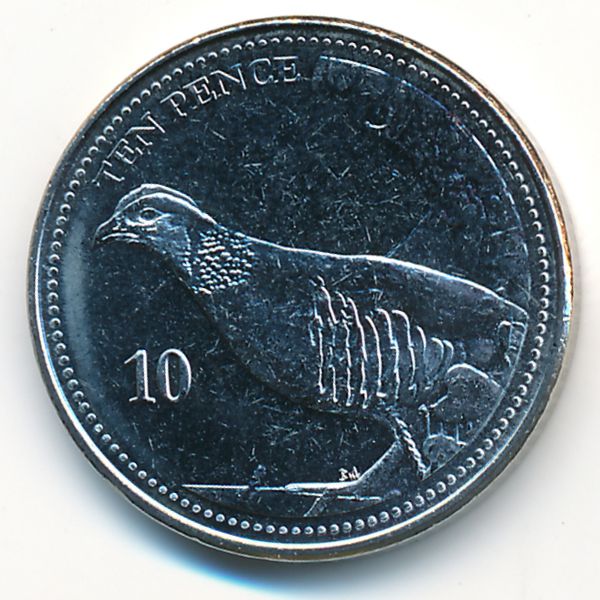 Гибралтар, 10 пенсов (2020 г.)