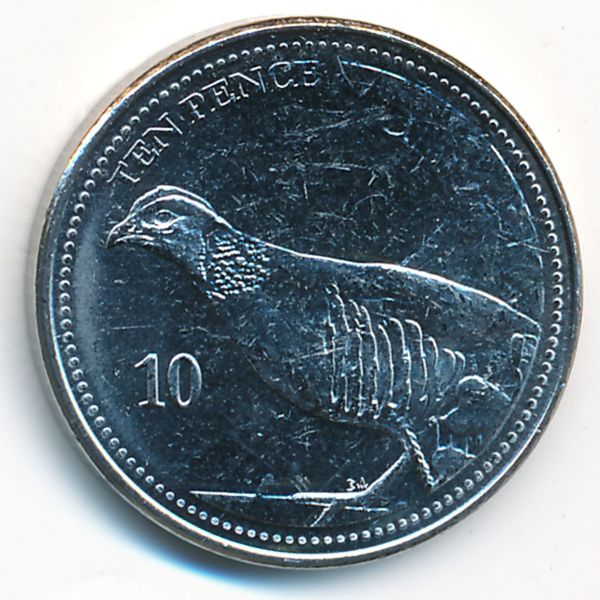 Гибралтар, 10 пенсов (2020 г.)