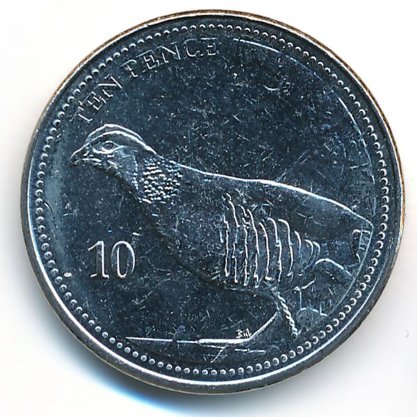 Гибралтар, 10 пенсов (2020 г.)