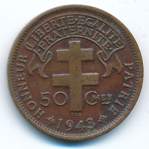 Французская Экваториальная Африка, 50 сентим (1943 г.)
