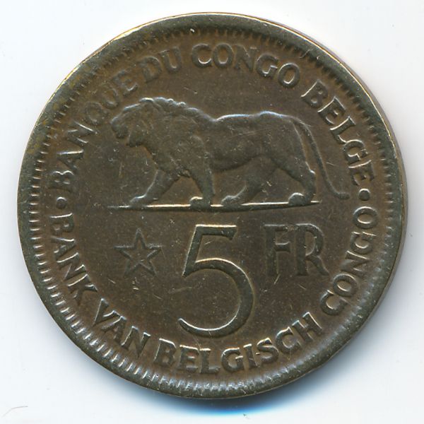 Бельгийское Конго, 5 франков (1936 г.)