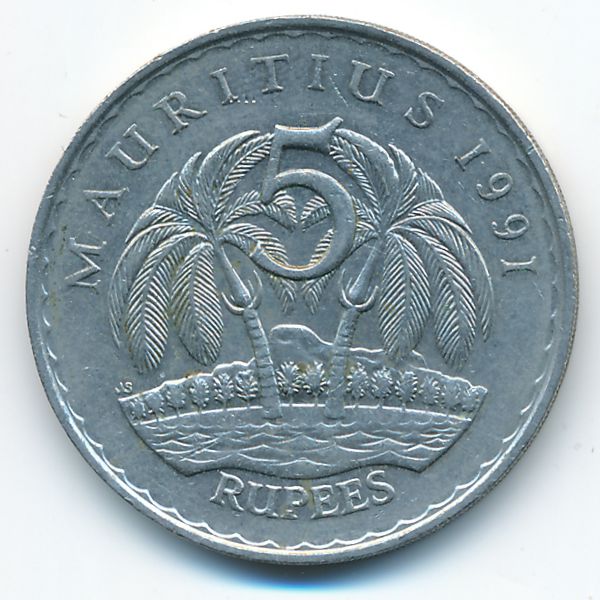 Маврикий, 5 рупий (1991 г.)