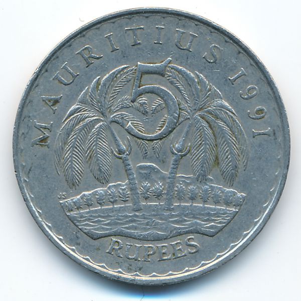 Маврикий, 5 рупий (1991 г.)