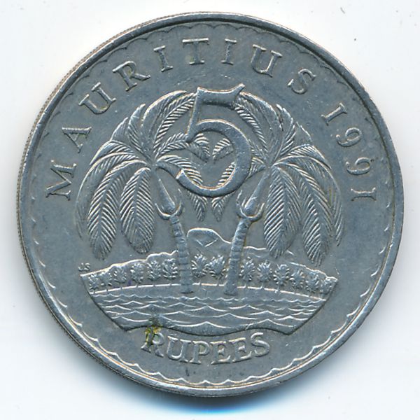 Маврикий, 5 рупий (1992 г.)