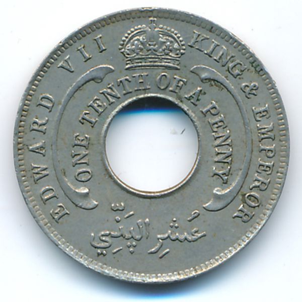 Британская Западная Африка, 1/10 пенни (1908 г.)