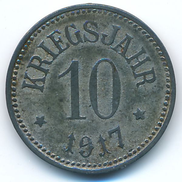 Рехау., 10 пфеннигов (1917 г.)