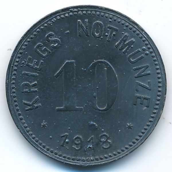 Райхенхалль., 10 пфеннигов (1918 г.)