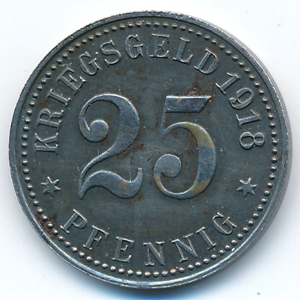 Райне., 25 пфеннигов (1918 г.)