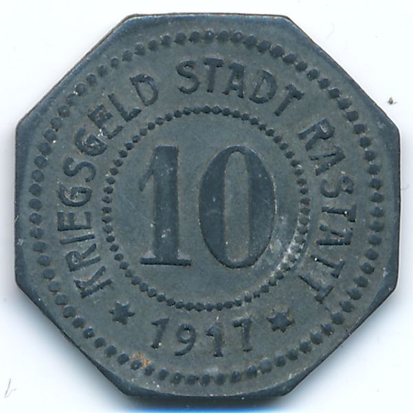 Раштатт., 10 пфеннигов (1917 г.)