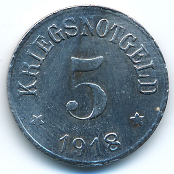 Рот., 5 пфеннигов (1918 г.)