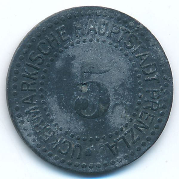 Пренцлау., 5 пфеннигов (1917 г.)