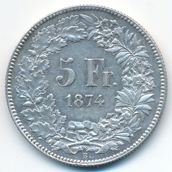 Швейцария, 5 франков (1874 г.)