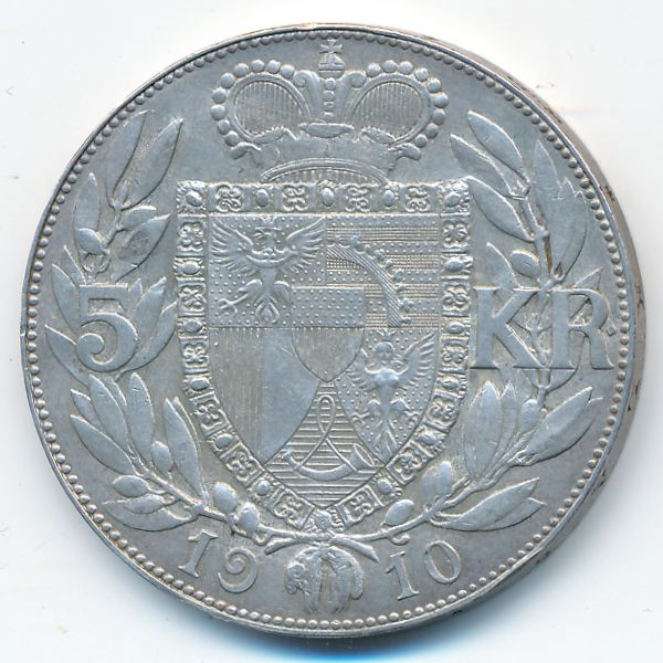Лихтенштейн, 5 крон (1910 г.)