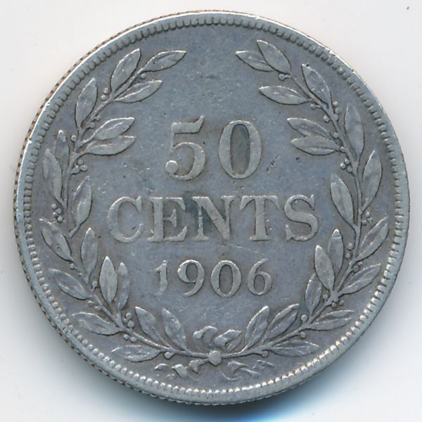 Либерия, 50 центов (1906 г.)