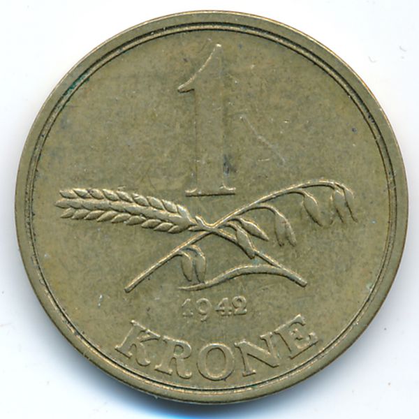 Дания, 1 крона (1942 г.)