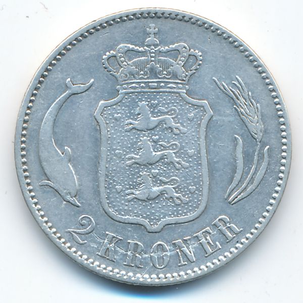Дания, 2 кроны (1875 г.)
