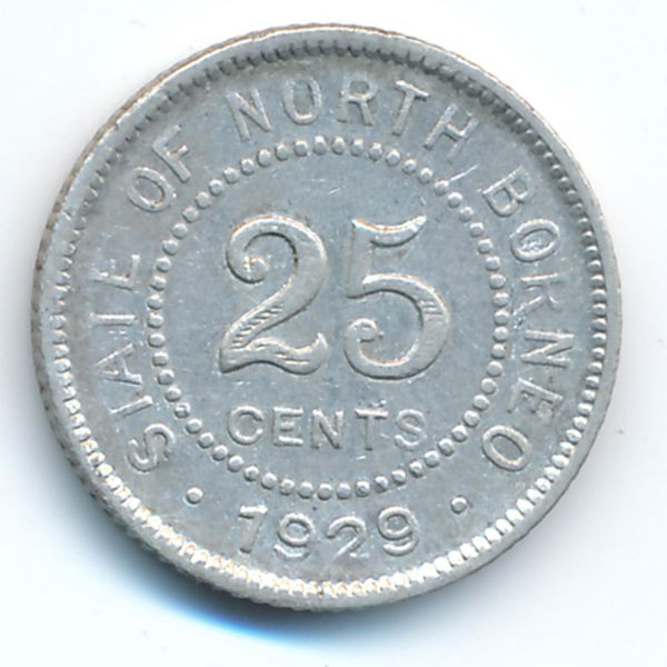 Северное Борнео, 25 центов (1929 г.)