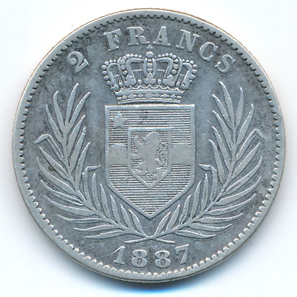Бельгийское Конго, 2 франка (1887 г.)