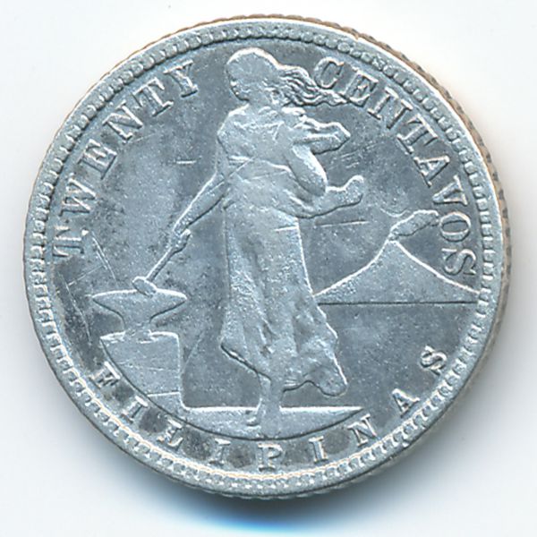 Филиппины, 20 сентаво (1917 г.)