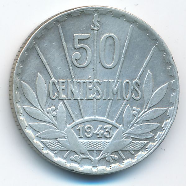 Уругвай, 50 сентесимо (1943 г.)