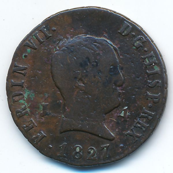 Испания, 4 мараведи (1827 г.)