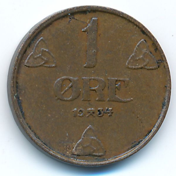 Норвегия, 1 эре (1934 г.)