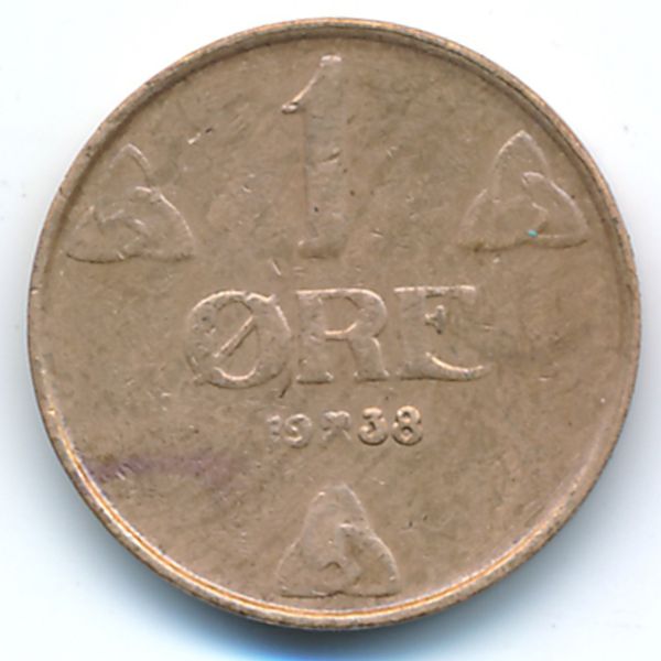 Норвегия, 1 эре (1938 г.)