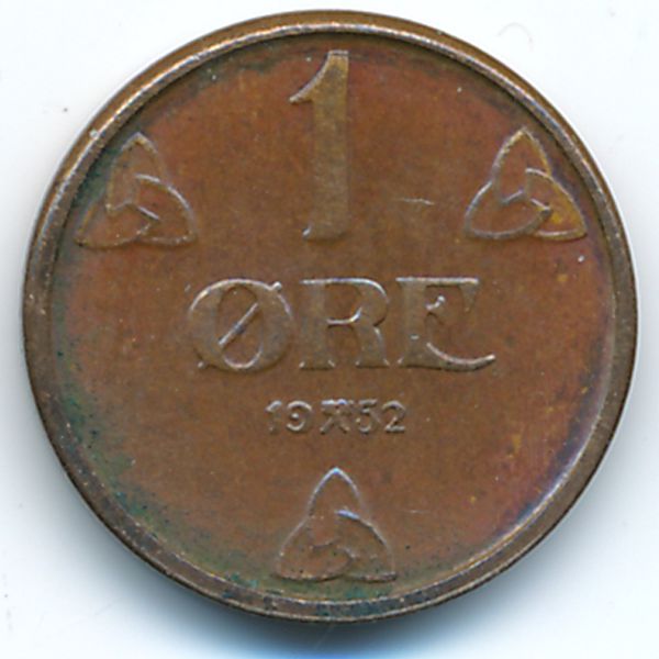 Норвегия, 1 эре (1952 г.)