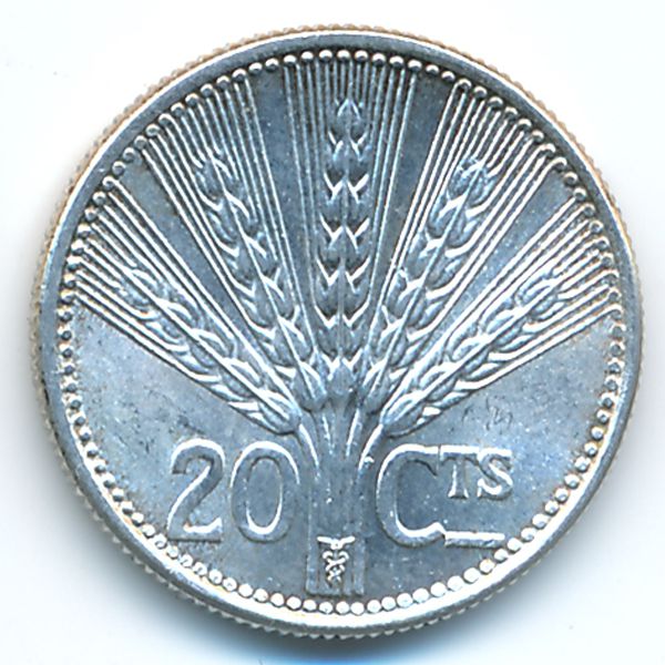 Уругвай, 20 сентесимо (1954 г.)