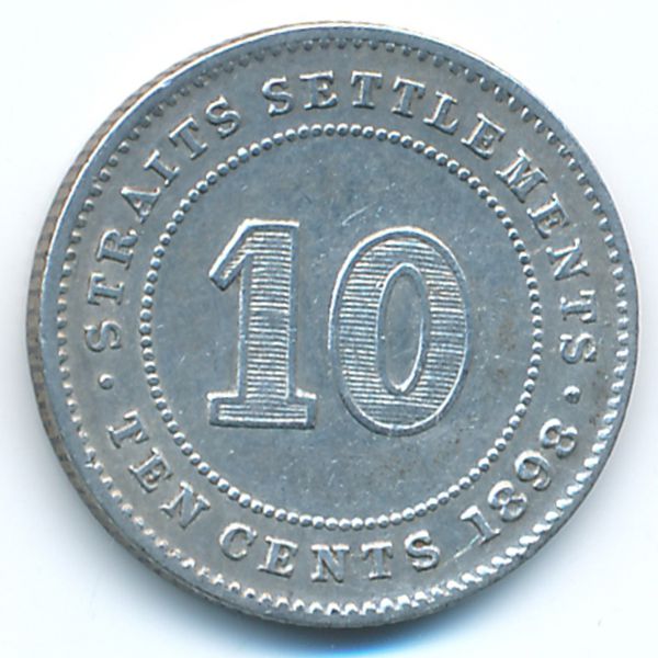 Стрейтс-Сетлментс, 10 центов (1898 г.)