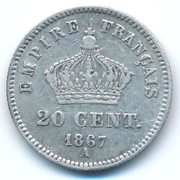 Франция, 20 сентим (1867 г.)