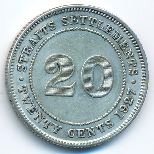 Стрейтс-Сетлментс, 20 центов (1927 г.)