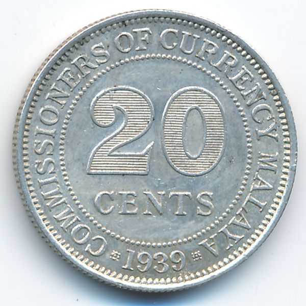 Малайя, 20 центов (1939 г.)