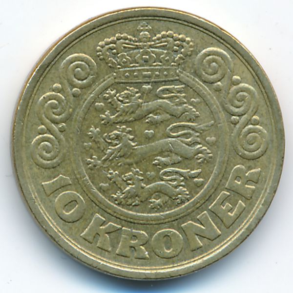 Дания, 10 крон (1989 г.)