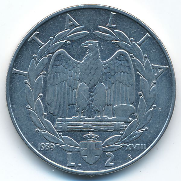 Италия, 2 лиры (1939 г.)