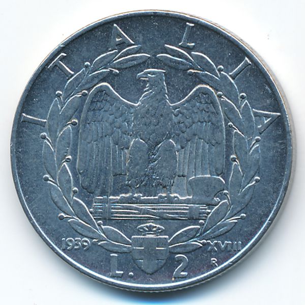 Италия, 2 лиры (1939 г.)