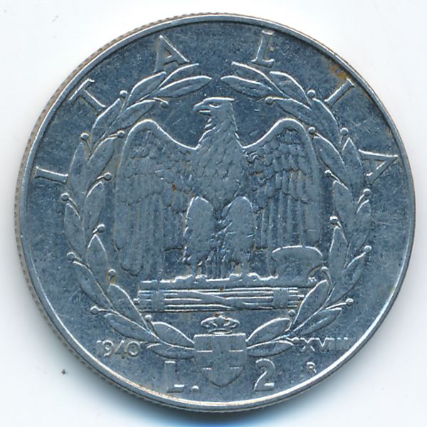 Италия, 2 лиры (1940 г.)