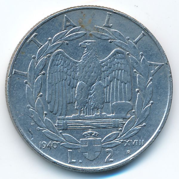 Италия, 2 лиры (1940 г.)