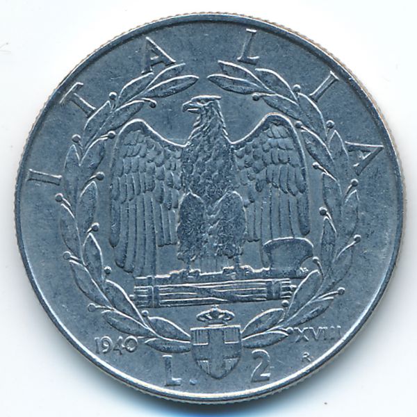 Италия, 2 лиры (1940 г.)