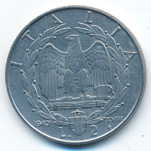 Италия, 2 лиры (1940 г.)