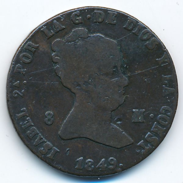 Испания, 8 мараведи (1849 г.)
