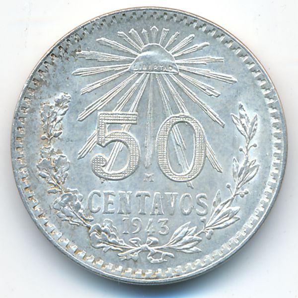 Мексика, 50 сентаво (1943 г.)