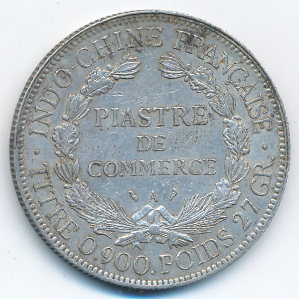 Французский Индокитай, 1 пиастр (1909 г.)