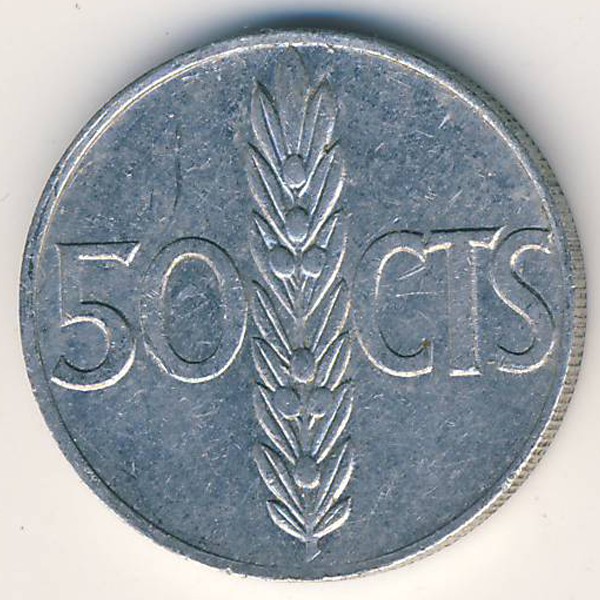 Испания, 50 сентимо (1966 г.)