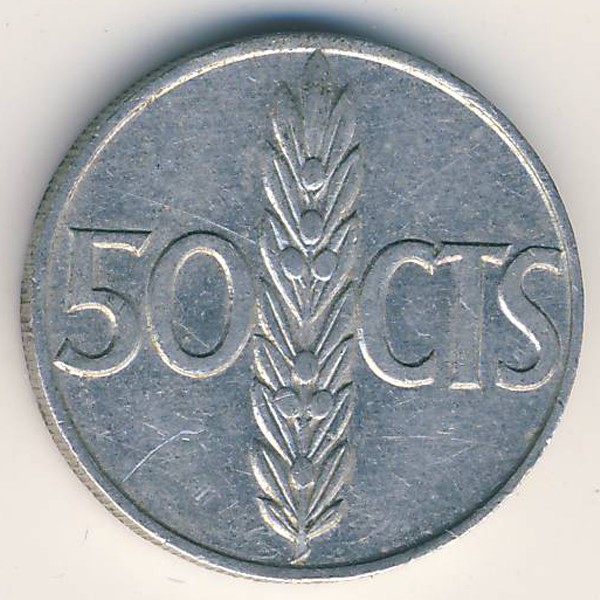 Испания, 50 сентимо (1966 г.)