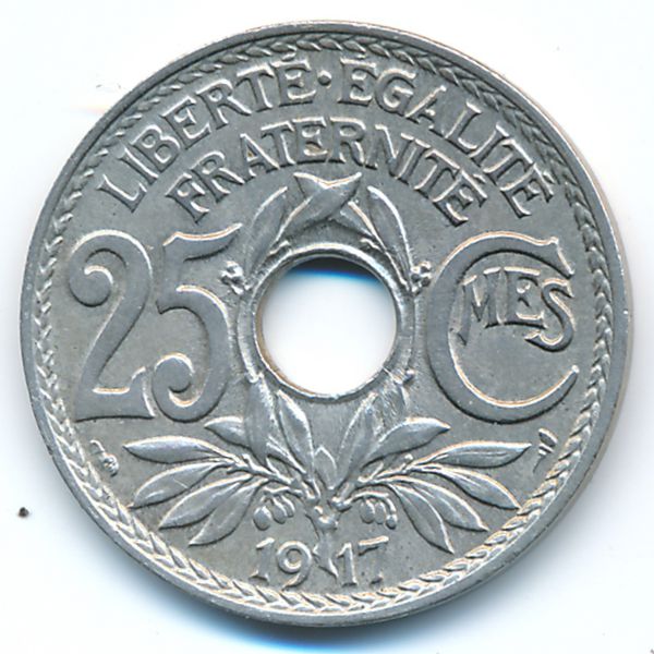 Франция, 25 сентим (1917 г.)